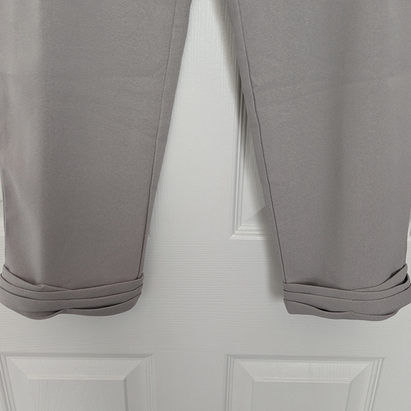 Stylish/Dressy Grey/Mauve Shinestar Gold Women's Ankle Pants - Picture 2 of 9